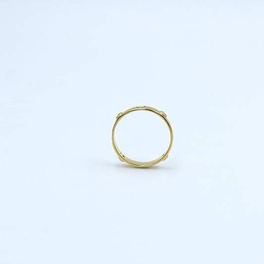 Yellow Gold Wide Band Diamond Accent Ring