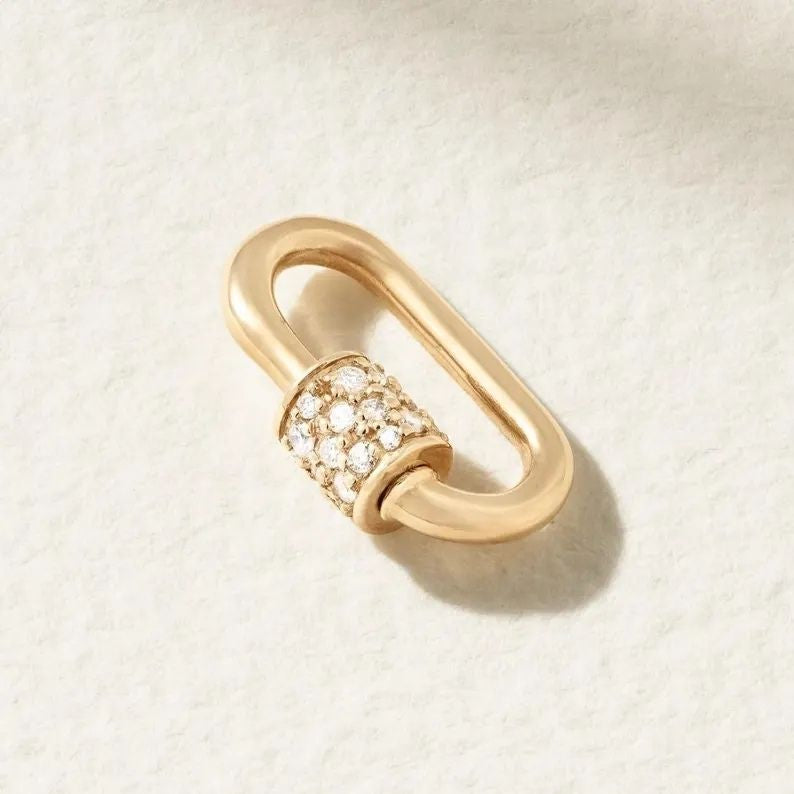 Diamond Paperclip Gold Lock Pendant – CVD Diamond Lock - Anirudh Jewels