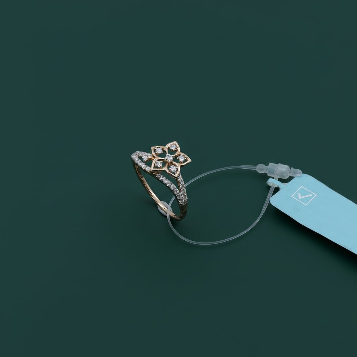 Diamond Petite Floral Ring