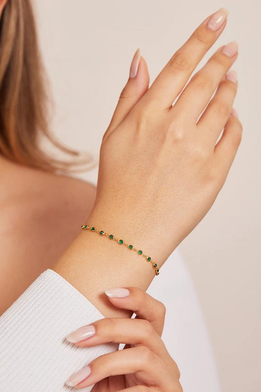 Emerald Tennis Gold Bracelet – 3.5ct Natural Emerald Fine Jewelry - Anirudh Jewels