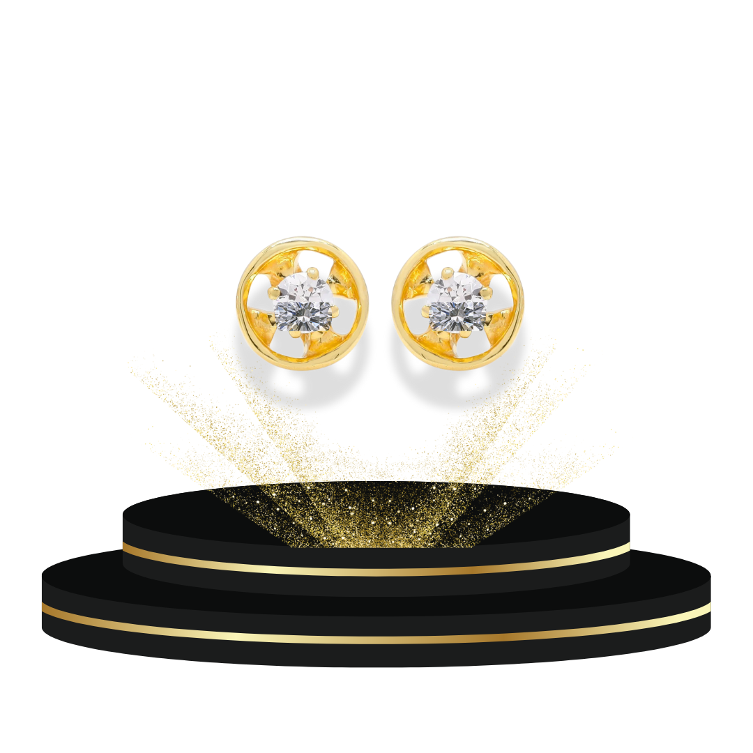 Handcrafted gold diamond earrings with lab-grown CVD diamonds by Anirudh Jewels – luxury jewelry made in India.