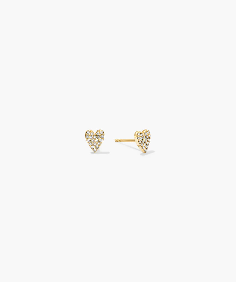 Two-Tone Pave Diamond Leaf Cluster Stud Earrings