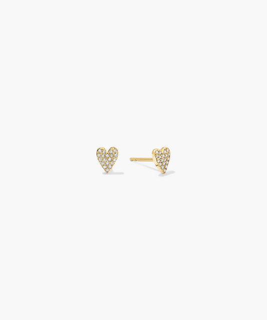 Two-Tone Pave Diamond Leaf Cluster Stud Earrings