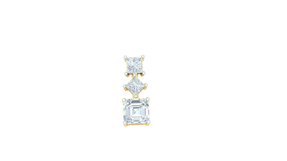 Yellow Gold Three-Stone Asscher Cut Diamond Pendant