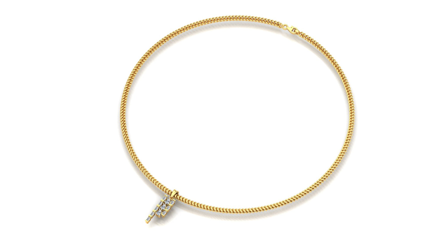 Elegant Cascading Square CVD Diamond Pendant