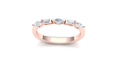 Two-Tone Five-Stone Channel Set Baguette Ring