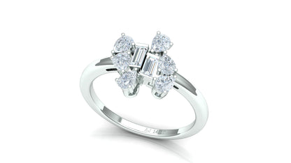 Two-Tone Multi-Baguette Cluster Diamond Ring