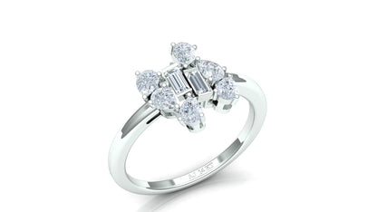 Two-Tone Multi-Baguette Cluster Diamond Ring