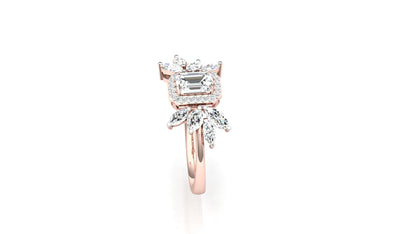 CVD Diamond Elegant Marquise Side Halo Ring