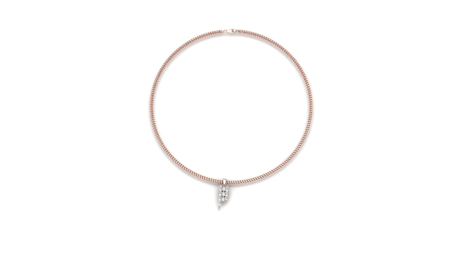 Elegant Cascading Square CVD Diamond Pendant