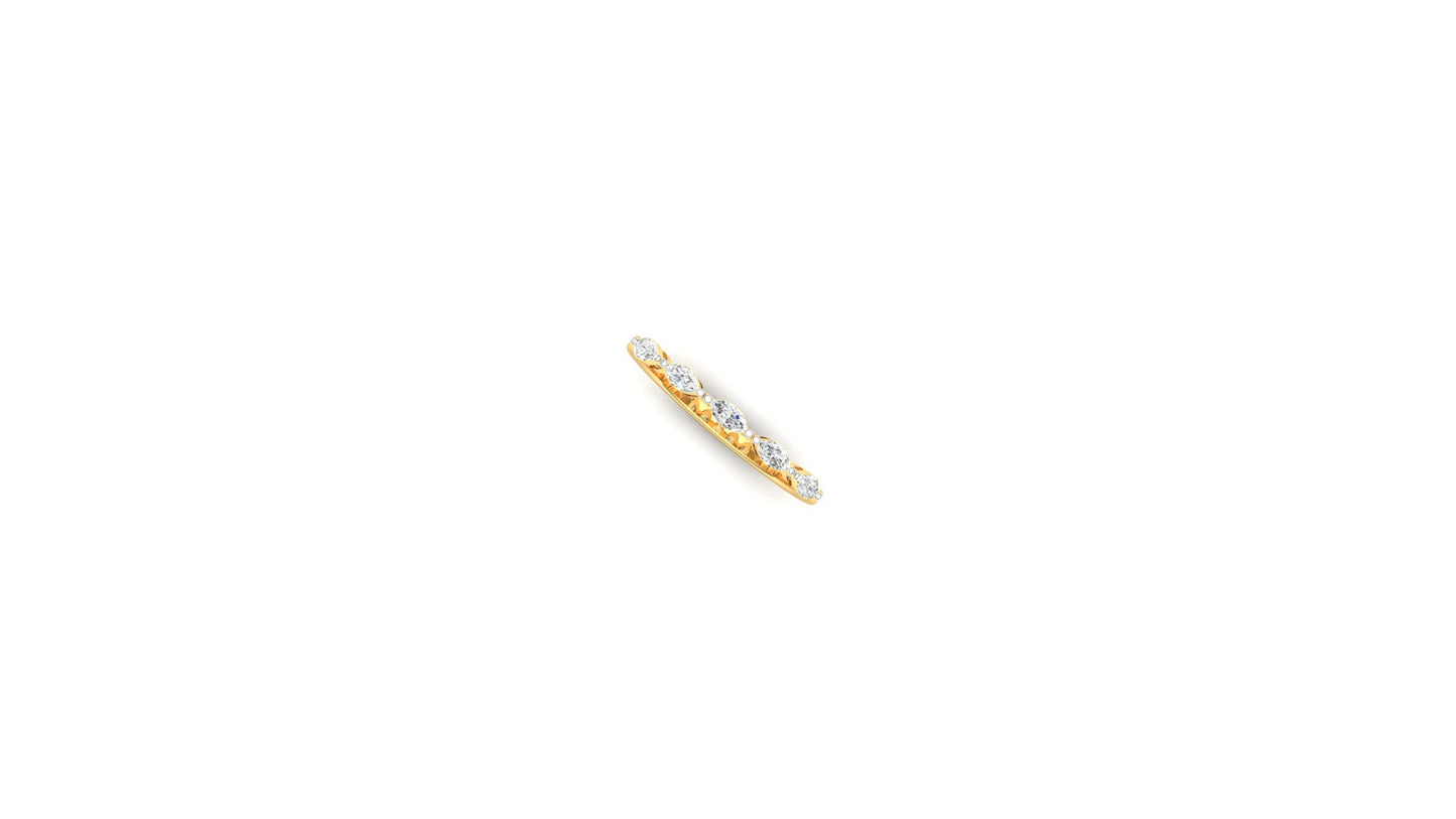 Two-Tone Five-Stone Marquise Diamond Band