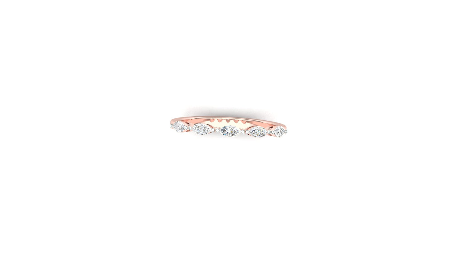 Two-Tone Five-Stone Marquise Diamond Band