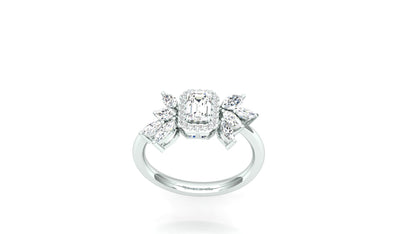 CVD Diamond Elegant Marquise Side Halo Ring