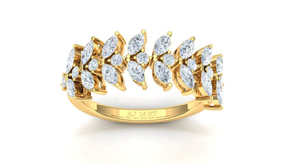 CVD Diamond Floral Cluster Bypass Ring