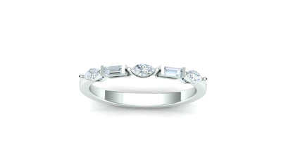 Two-Tone Five-Stone Channel Set Baguette Ring