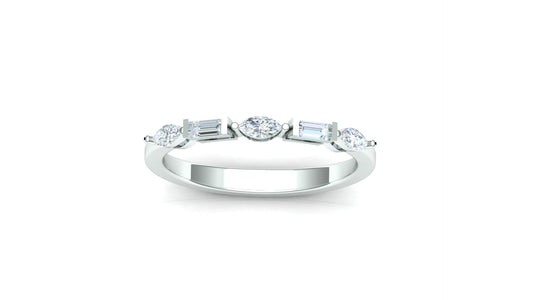 Two-Tone Five-Stone Channel Set Baguette Ring
