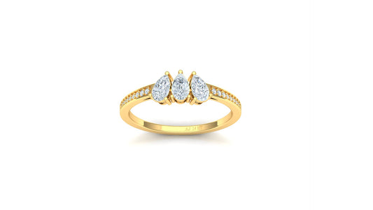 Two-Tone Marquise Cluster Bypass Diamond Ring