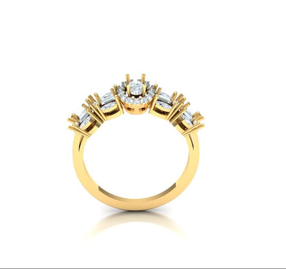 CVD Diamond Geometric Bar Cluster Ring