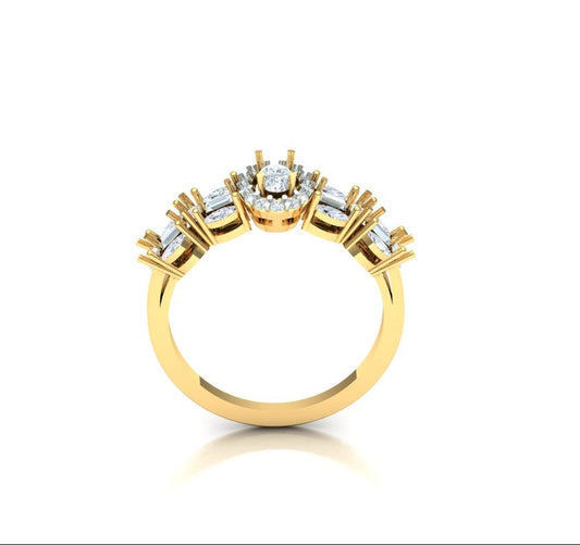 CVD Diamond Geometric Bar Cluster Ring