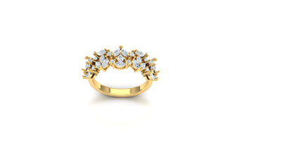 CVD Diamond Five-Cluster Marquise Design Ring