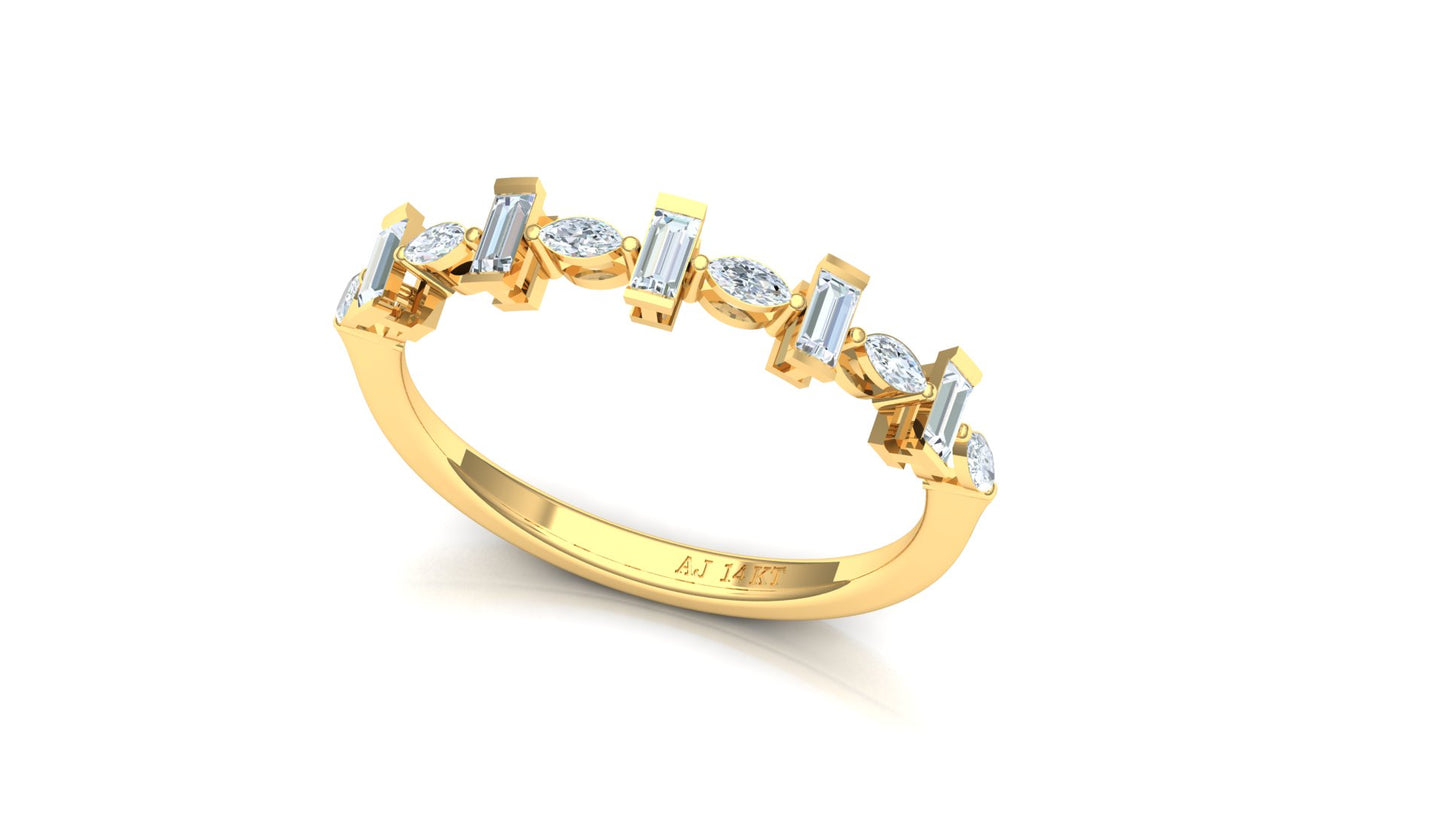 Two-Tone Starburst Petite Diamond Cluster Ring