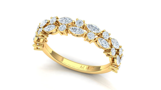 Two-Tone Cluster Diamond Band Ring