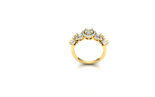 CVD Diamond Central Oval Halo Cluster Ring