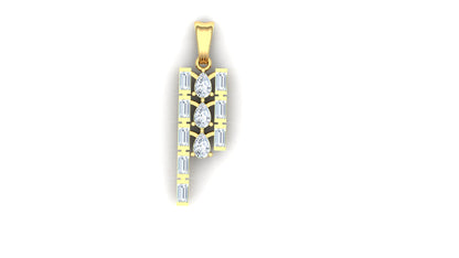 Elegant Cascading Square CVD Diamond Pendant