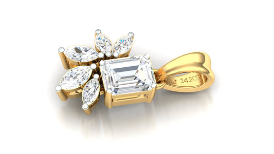 Yellow Gold Multi-Shape Diamond Butterfly/Floral Pendant