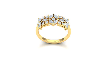 CVD Diamond Floral Cluster Bypass Ring