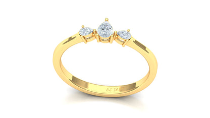 Two-Tone Three-Stone Marquise Diamond Bypass Ring