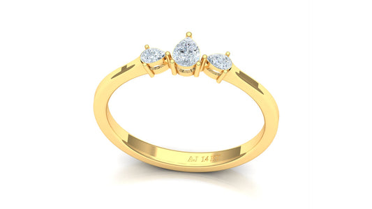 Two-Tone Three-Stone Marquise Diamond Bypass Ring