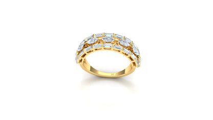 CVD Diamond Bar-Set Wide Crossover Ring
