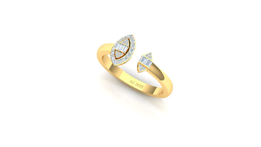 Two-Tone Open Heart Pave Diamond Ring