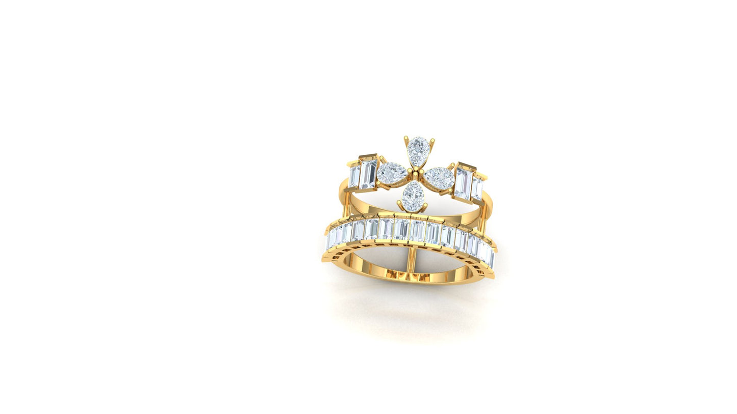 CVD Diamond Halo Cluster Dome Ring