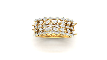 CVD Diamond Wide Floral Wrap Cluster Ring