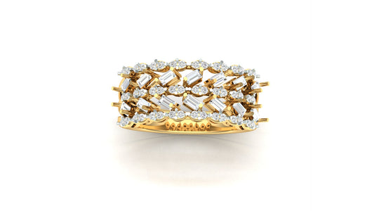 CVD Diamond Wide Floral Wrap Cluster Ring