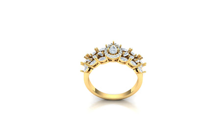 CVD Diamond Wide Tiered Cluster Band Ring