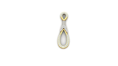 Two-Tone Double Frame Pave Diamond Teardrop Pendant