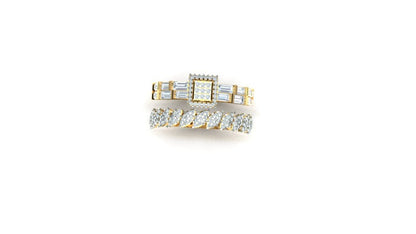CVD Diamond Wide Tiered Bar Cluster Ring
