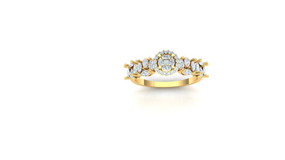 CVD Diamond Five-Stone Look Bar Cluster Ring