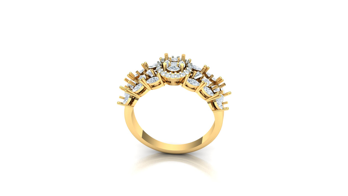 CVD Diamond Central Hexagonal Cluster Ring