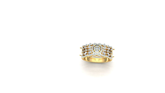 CVD Diamond Wide Floral Halo Cluster Ring