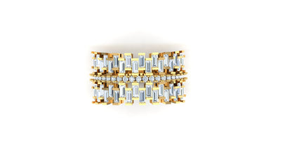 CVD Diamond Wide Two-Tone Architectural Ring