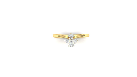 Marquise Cluster CVD Diamond Double-Band Ring