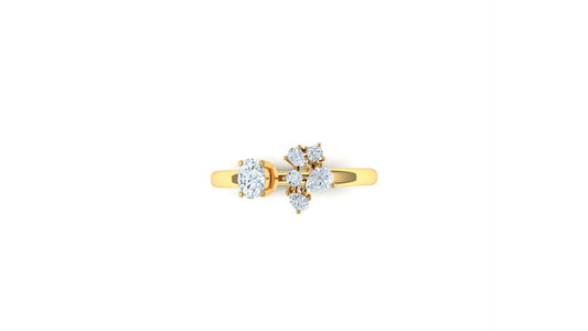 Yellow Gold Multi-Stone Diamond Bypass Ring
