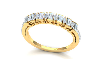 Two-Tone Channel Set Baguette Diamond Band Ring