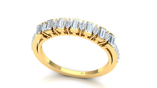Two-Tone Channel Set Baguette Diamond Band Ring