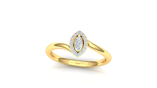 Two-Tone Pave Heart Accented Diamond Ring