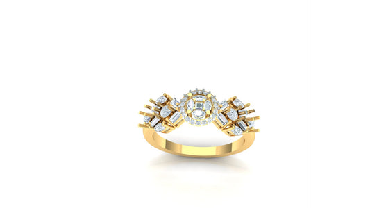 CVD Diamond Wide Starburst Cluster Ring